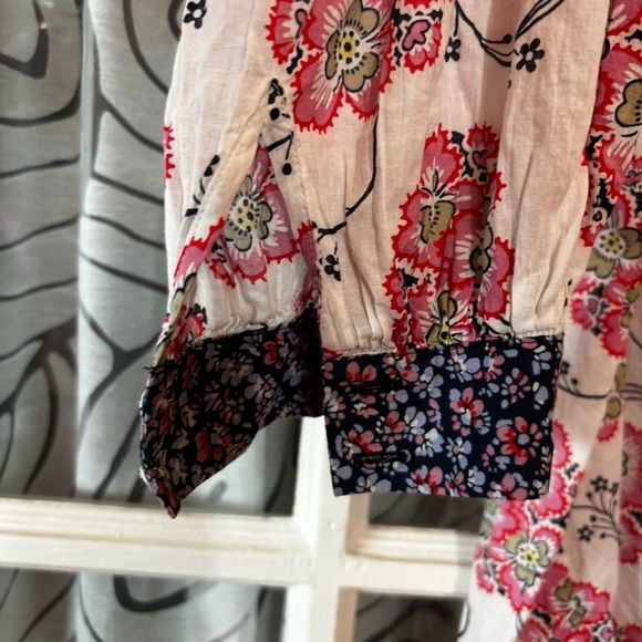 Per Una Marks and Spencer US10 Lightweight Cotton Floral Peasant Blouse - Picture 3 of 14